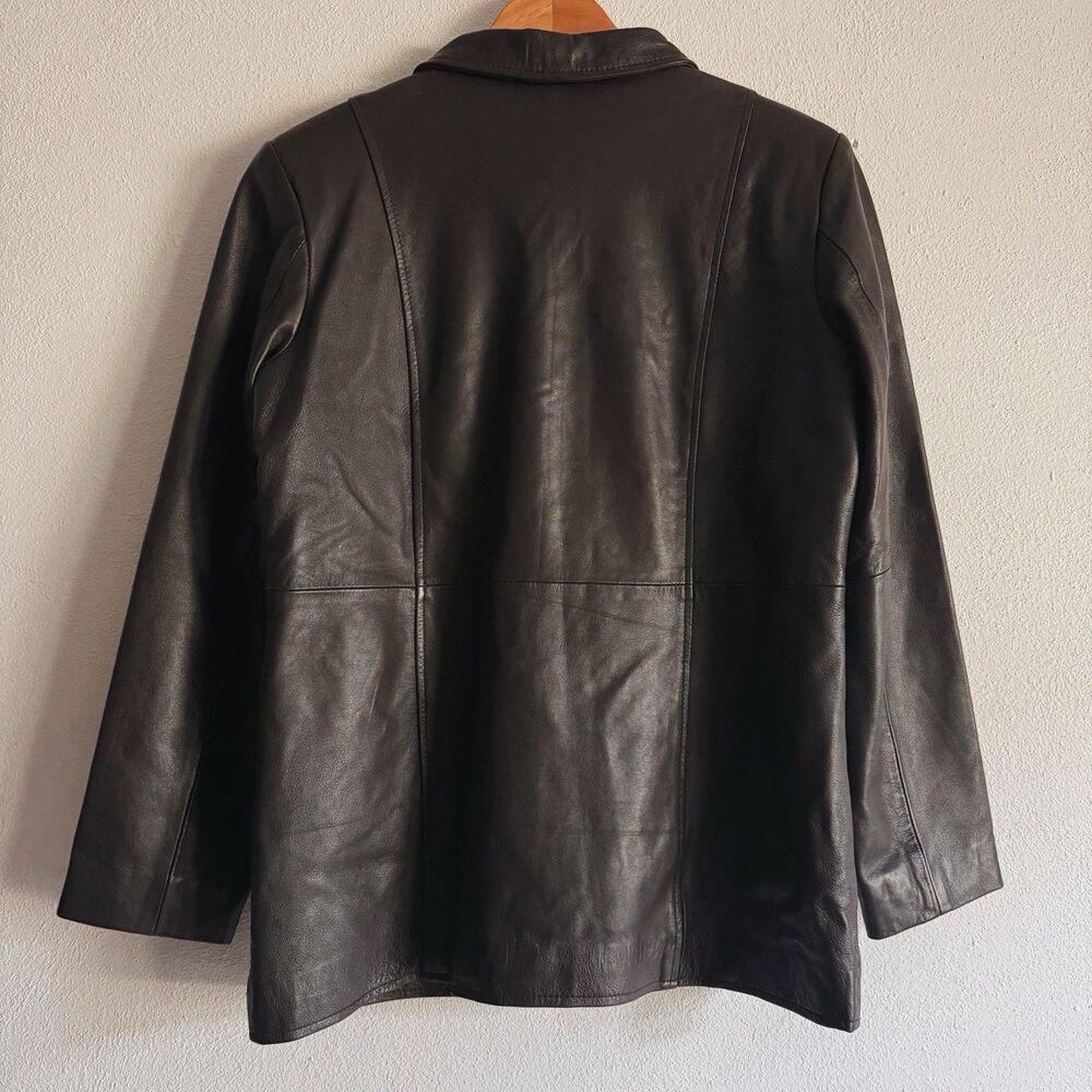 90s/y2k vintage chocolate brown leather jacket - Picture 2 of 3
